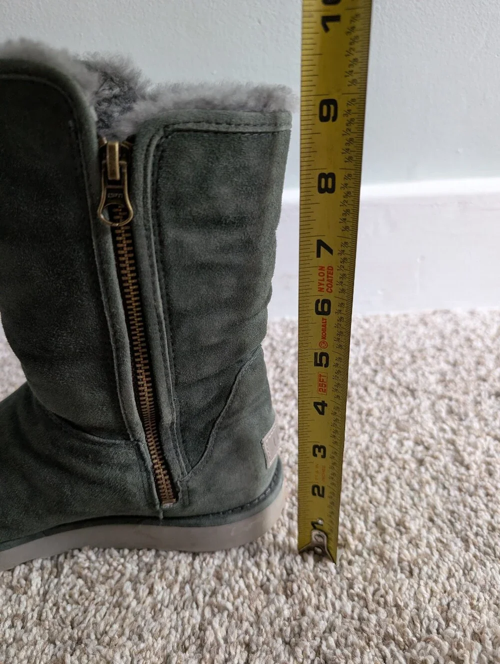 Ugg Abree‎ Short II Women’s Suede Mid-Calf Winter Boots - Forest Green Sz 7